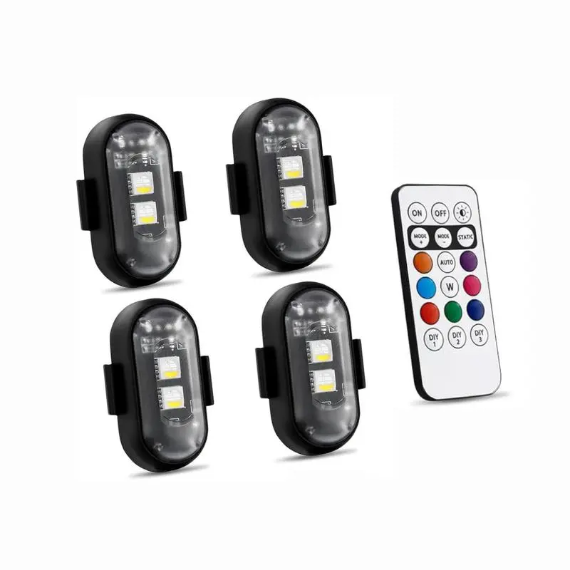 RGB LED strobe light for aircraft, wireless flashing light with remote control for motorcycles and bicycles, multifunctional warning lights for bicycles and cars summerwins