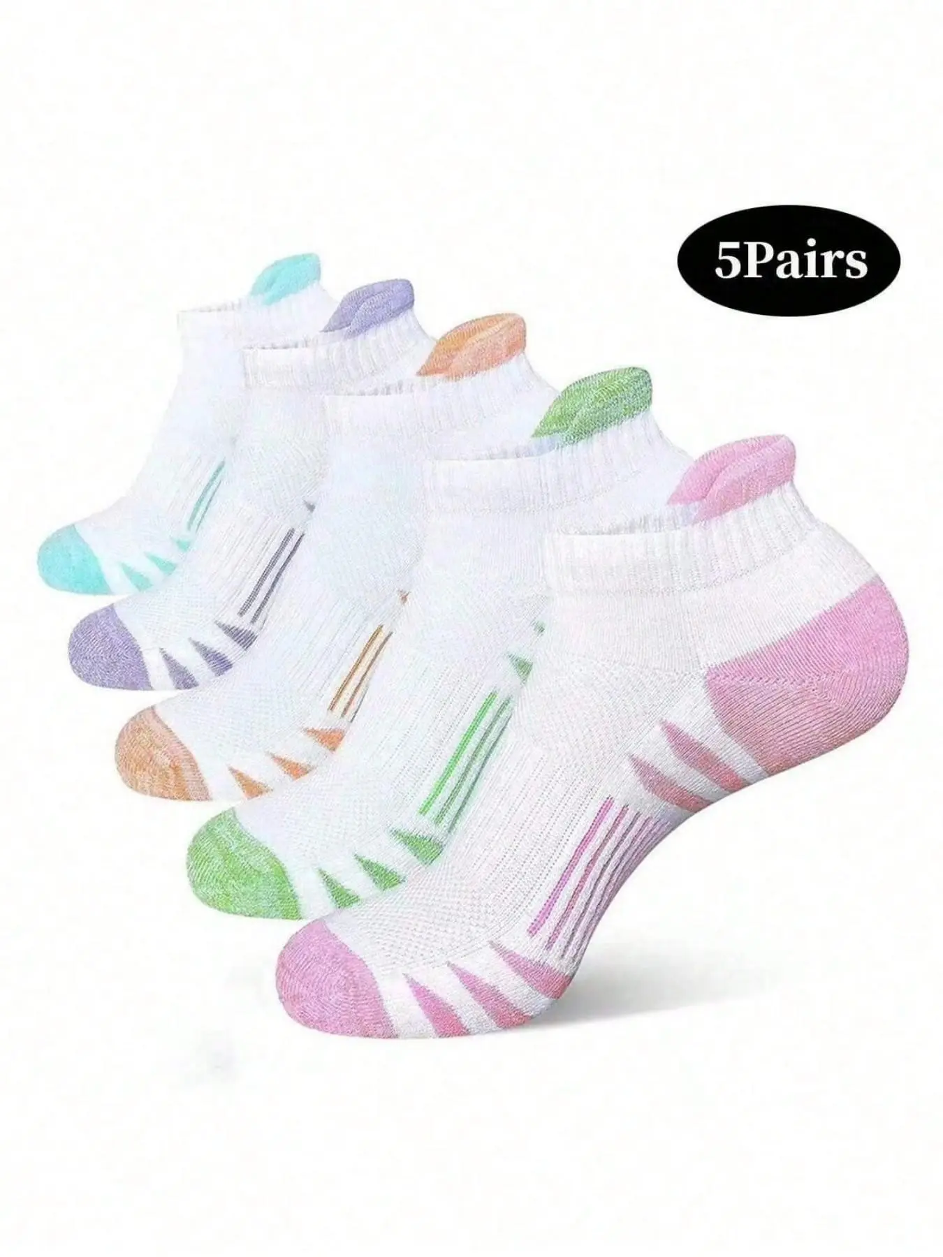 Women's Colorful Sports Socks, Running Compression Socks, Comfortable Soft Toe, Breathable Skin-Friendly, Low Top Summer Socks
