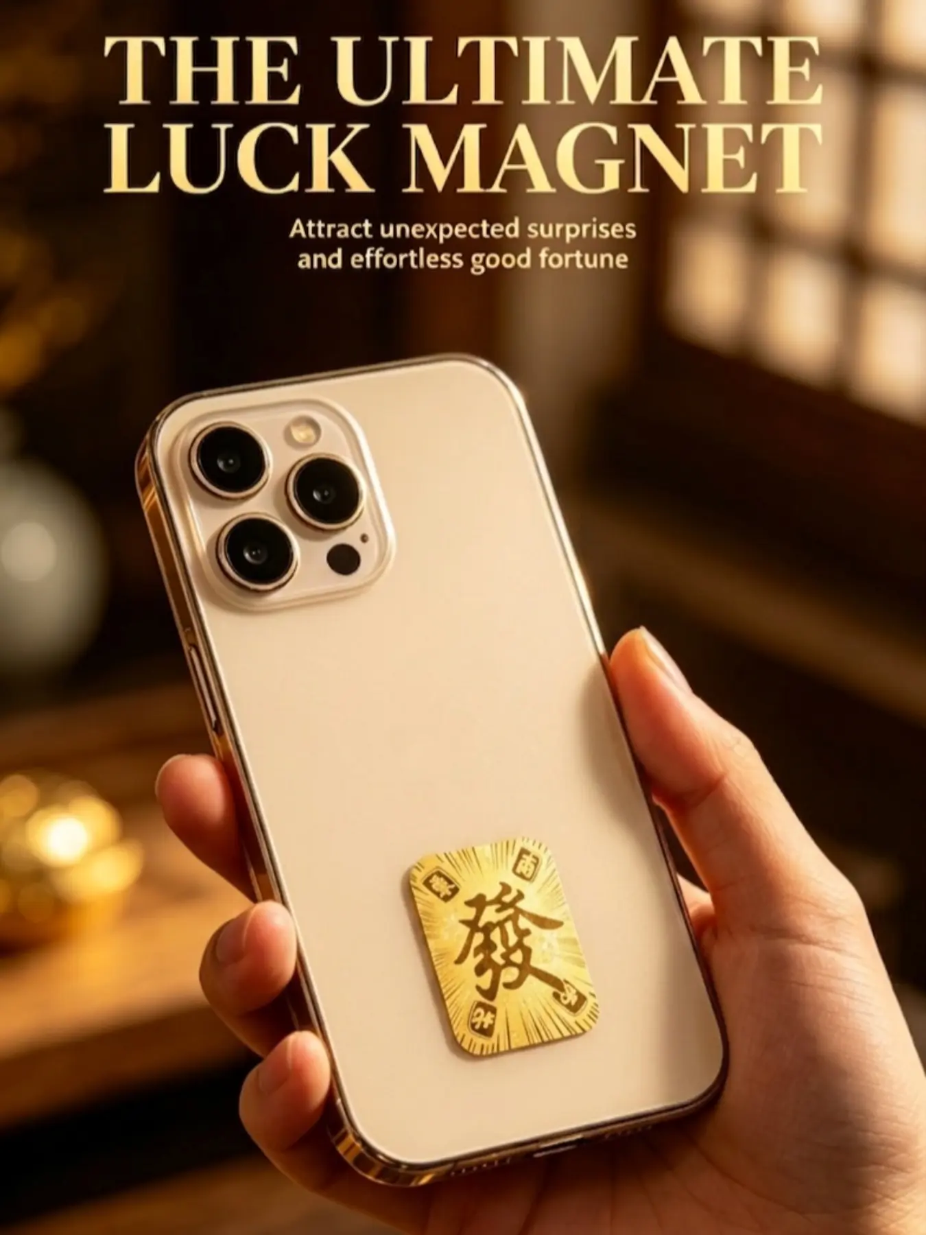 2pcs Money Attraction Lucky "FA" Sticker Card - Phone,Wallet,Computer,table Sticker card,Eastern Feng Shui Amulet for Positive Energy & Good Vibes Custom Holographic Cards attract Dollars friendship card protection encouragement gift