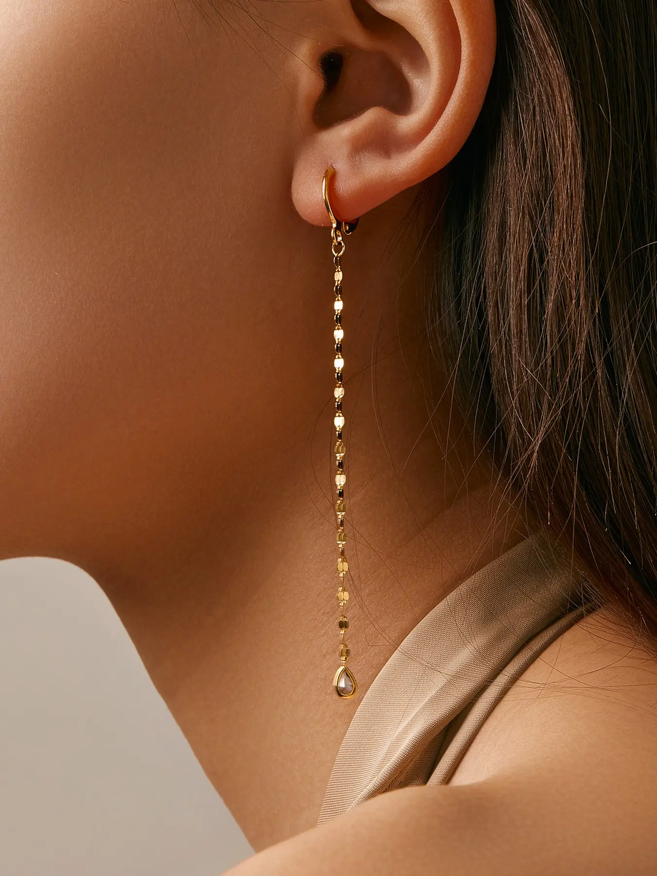 Elegant 925 Silver Color Dangle Earrings, Water Drop Zirconia Design, Perfect for Daily Wear &, Ideal Gift for Women