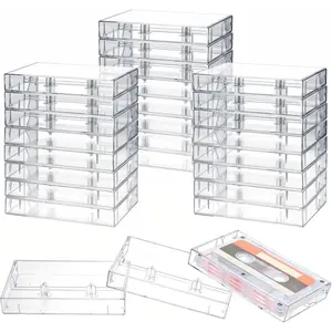 25 Pcs Clear Plastic Audio Cassette Storage Cases Classic Style Boxes Replace Lost Damaged Cases Perfect for Cassette Tape Storage 4.3"L x2.8"W x0.6"H