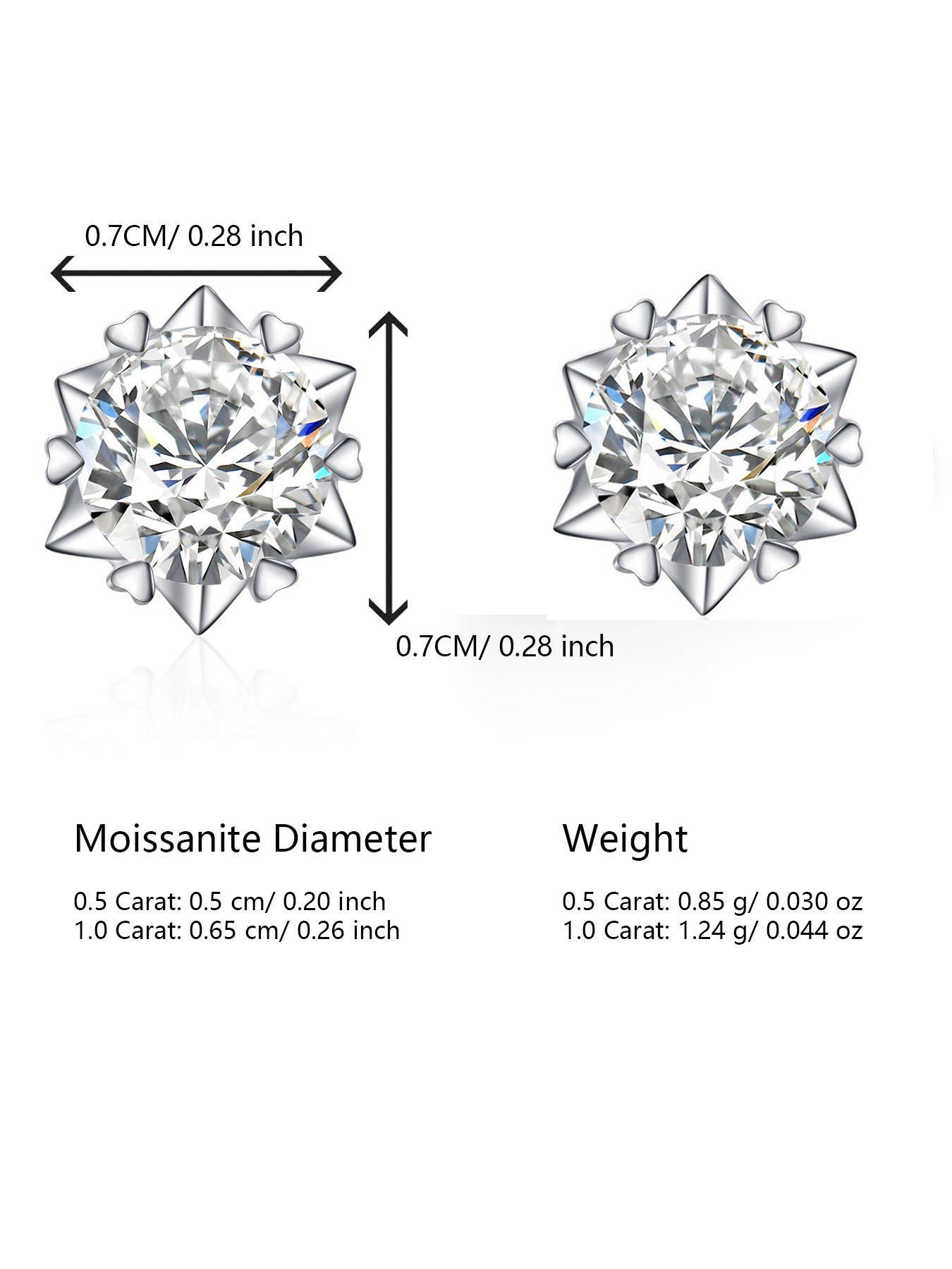 S925 Sterling Silver Synthetic Moissanite Earrings, Snowflake Design Earrings for Women, Elegant All-match Fashion Accessories for Daily Wear