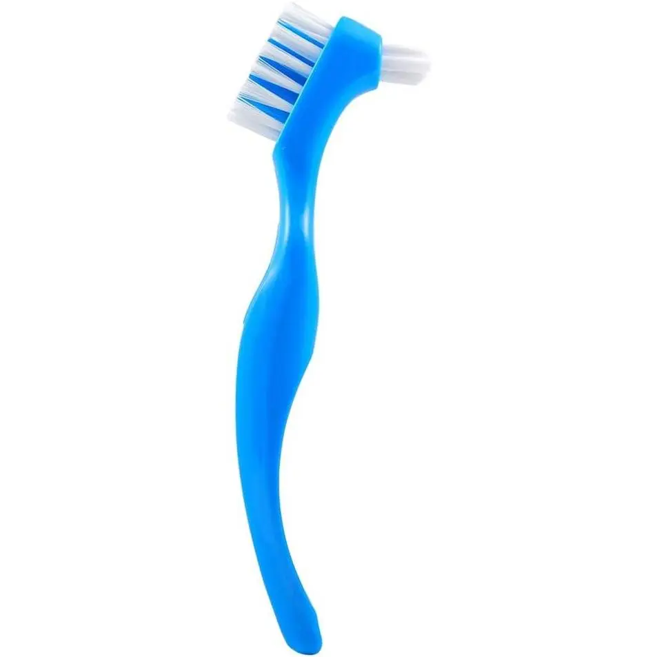 Denture Clean Toothbrush for Denture Care Tool w/Multi Layered Hard Bristles Dual Hard Bristle for False Teeth Superb Total Cleaning