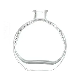 150ml/5oz Empty Clear Round Glass Diffuser Bottle Scented Reed Container Decorative Diffuser Jars  Accessories Use for DIY