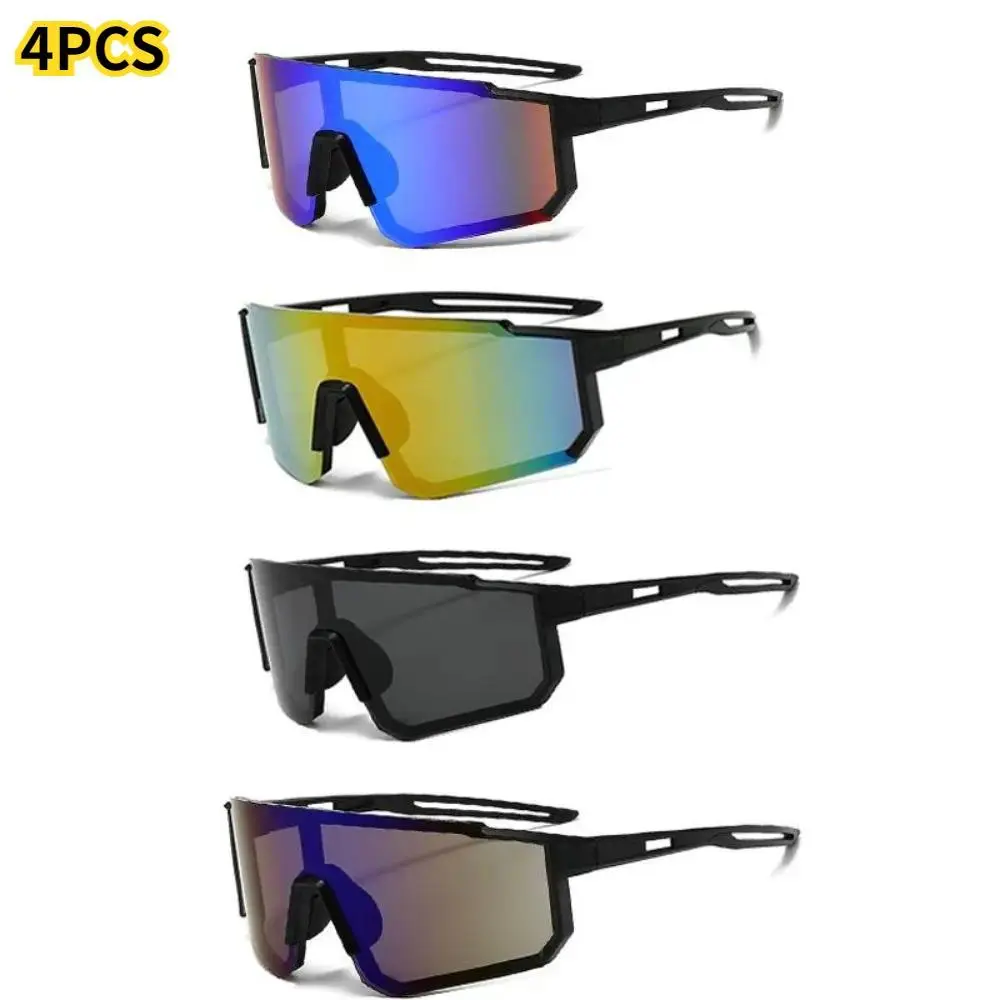 4pcs Unisex Stylish Polarized Sunglasses - UV400 Shield Mirror Lenses, Windproof Frame, Lightweight Double Bridge, Outdoor Sports Glasses for Cycling, Fishing