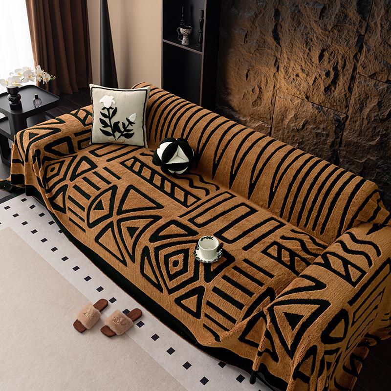Geometric Pattern Sofa Cover, Soft Elastic Dustproof Sofa Slipcover and Protector for Living Room or Office