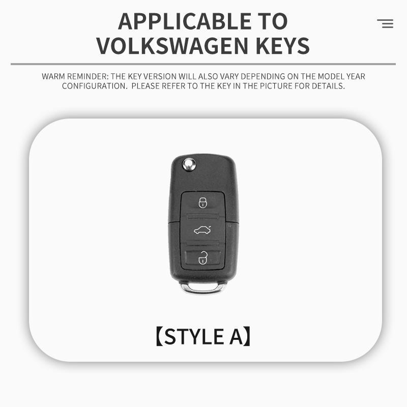 Zinc Alloy Leather Car Key Cover for Volkswagen VW Polo Golf Passat Tiguan Beetle Caddy T5 Eos Skoda Octavia Seat Leon Altea, Car Key Protector, Car Key Accessory, Car key Gift
