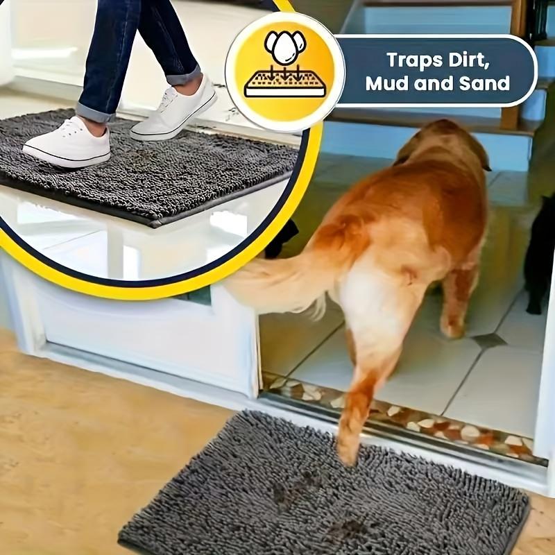 18*27inch Dog Doormat for Muddy Paws, Absorbs Water and Dirt, Water-Absorbent Non-Slip Washable Mat, Quick-Drying Microfiber, Dog Mud Mat, Indoor Floor Entrance Mat