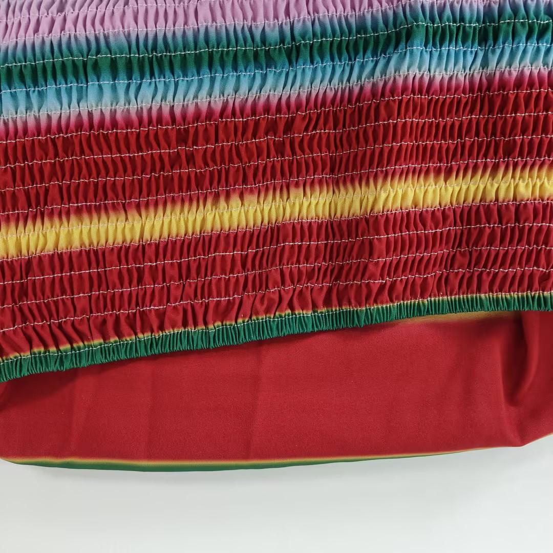 Fashionable strapless colorful printed dress