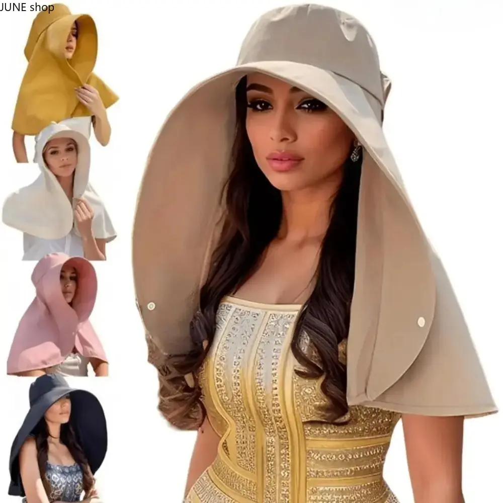 Unisex Wide Brim Solid Color Foldable Cap - UV Protection Lightweight Cotton Garden Hat, Breathable Natural Fabric Sports Outdoor Hats for Beach Trips, Hiking, Outdoor Wear