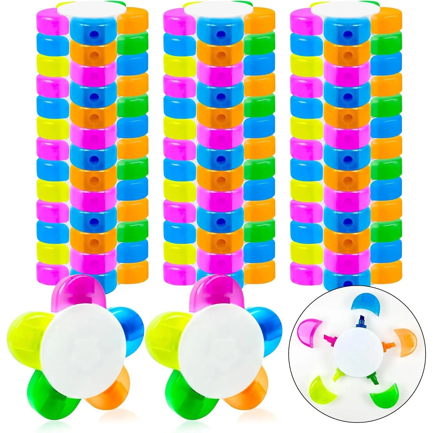 48 count Highlighters  Colors 5 in 1, Petal Highlighters Flower Shape Liquid Cute Highlighter Markers Pens Multi Color Fluorescent Neon Highlighter for School Office Stationery Supplies