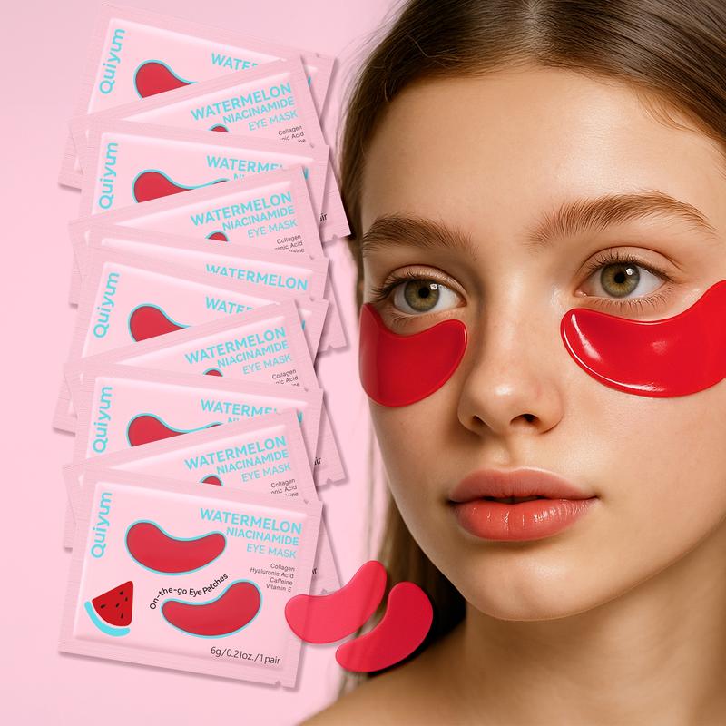 Quiyum Watermelon Niacinamide Eye Mask Patches 6g, 10pcs/20pcs Moisturizing Eye Masks
