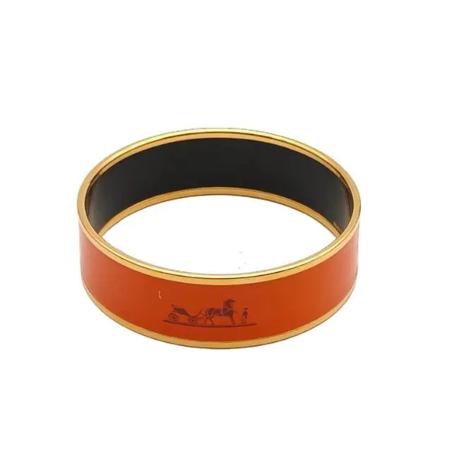 Pre-owned 【TIANA】HERMES Wide Enamel Bracelet AlloyP206940926