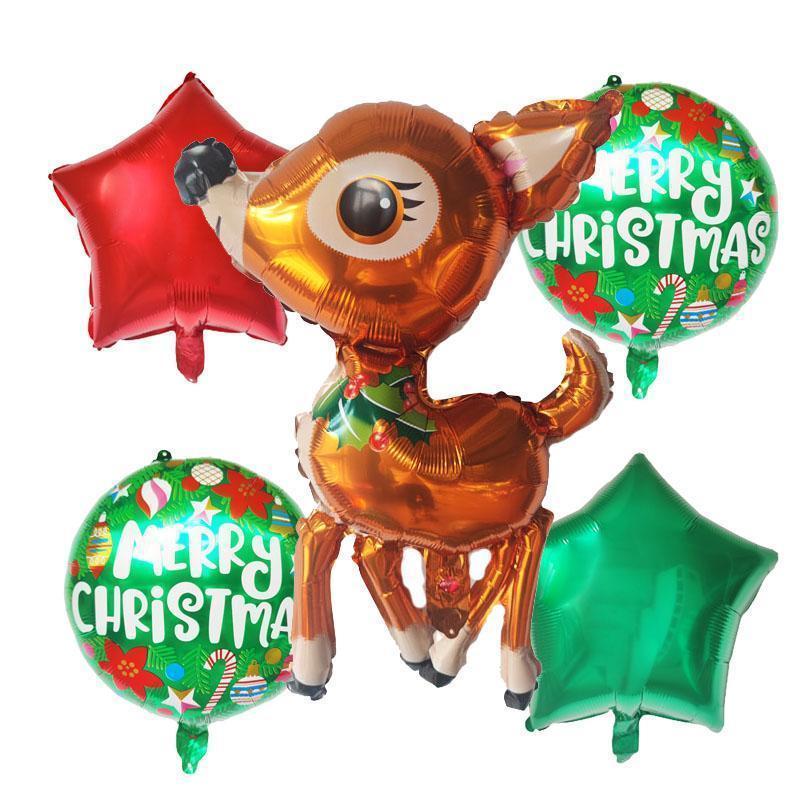 5pcs Merry Christmas Balloons Decoration Cute Snowman Santa Xmas Tree Balloon For New Year 2025 Home Ornaments Globos Noel Gifts