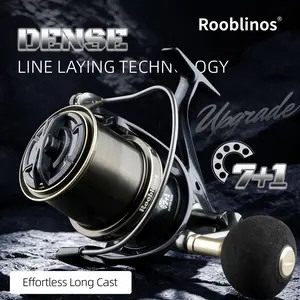 Rooblinos ST Long Cast Spinning Reel with 20KG Max Drag. Equipped with aluminum alloy spool and dense line winding system, it delivers stable line arrangement. Built tough for anglers targeting big trophy fish.