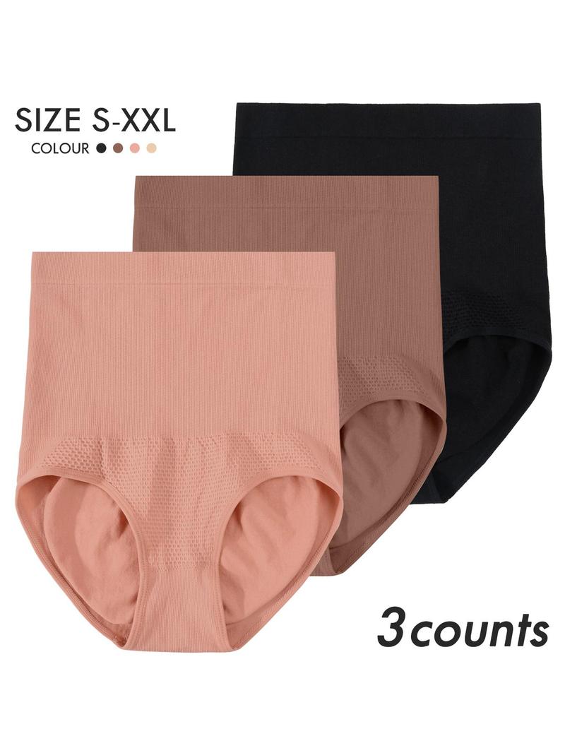 Women's Solid High Waist Shapewear Panty, Soft Fit Panty, Tummy Control Butt Lift High Stretch Seamless Shaper, Ladies Shapewear Bottoms