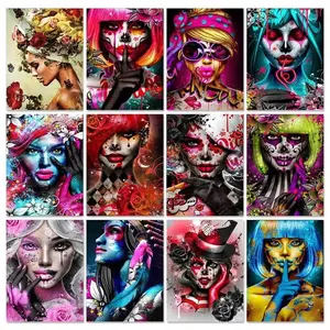 Graffiti Core Paint by Numbers for Adults with Stretched Canvas Frame 16x20" 40x50cm Dopamine Decor Pop Art Neon Woman DIY Acrylic Oil Painting Kit Cyberpunk Street Wall Art Cool Crafts Gift Pre-framed Paint by Number Kit