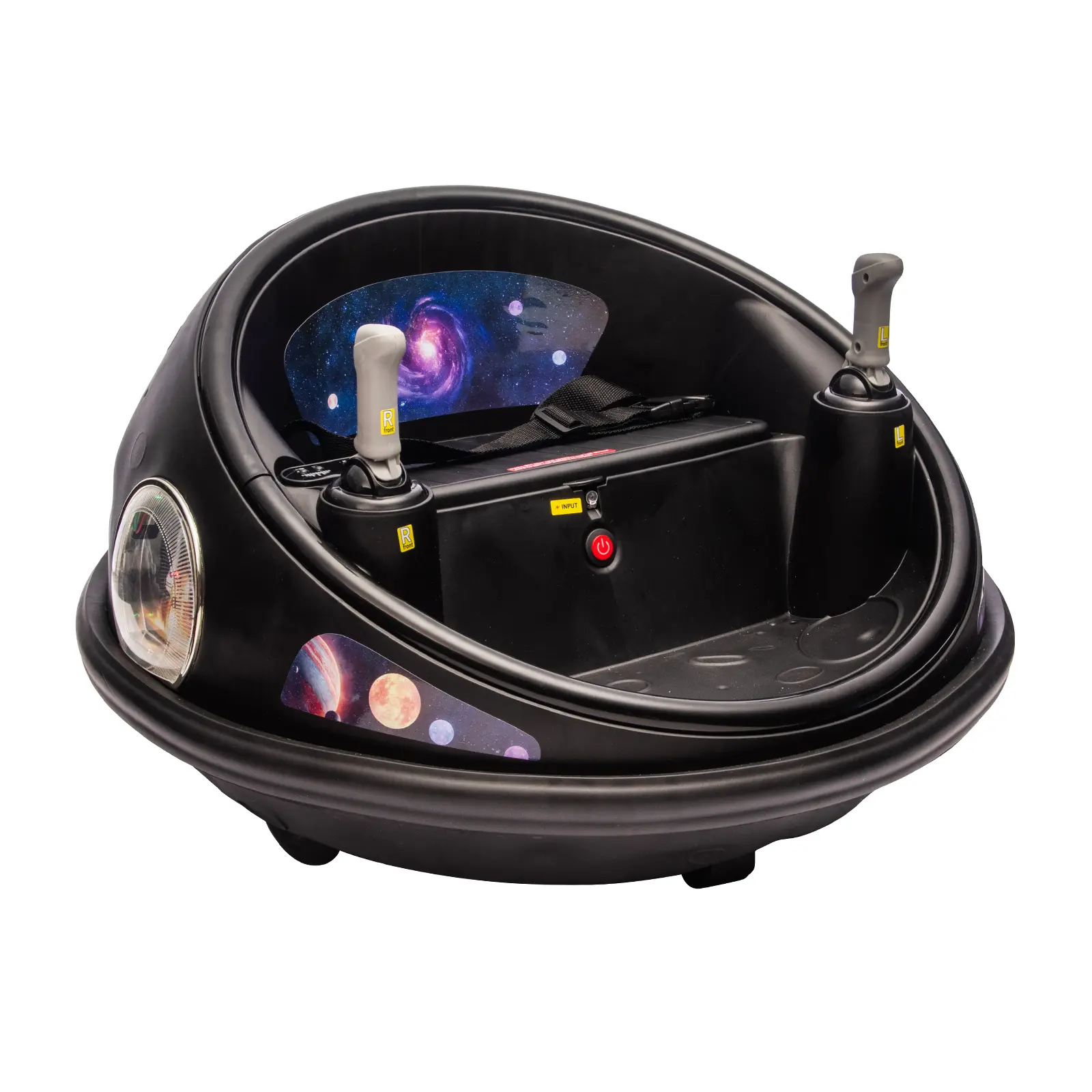 Electric Kids Bumper Car – Remote Control, 360° Rotating Ride-On Toy, LED Lights, Soft Seat, Rechargeable Battery, White