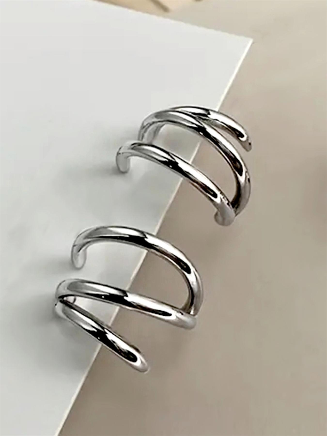 S925 Sterling Silver Minimalist Three Claw Pretty Studs Earrings, High Quality Fashionable Earrings for Women & Girls, Trendy All-match & Exquisite Jewelry for Birthday Gift, Elegant Minimalist Earrings