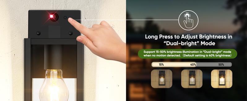 2-Pack Upgraded Motion Sensor Outdoor Wall Lights, Dusk to Dawn Porch Lights Outdoor Wall Sconce Lanterns, 3 Lighting Modes Exterior Lighting Fixtures, Black Outside Lights for House Front Door Garage(Bulbs Are Not Included))