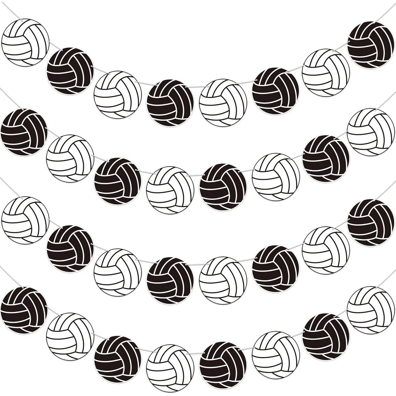 Volleyball Party Supplies Volleyball Theme Banner 4 count Volleyball Birthday  Shower Decorations Softball Cutout Banners for  Ball  Fans Party Supplies
