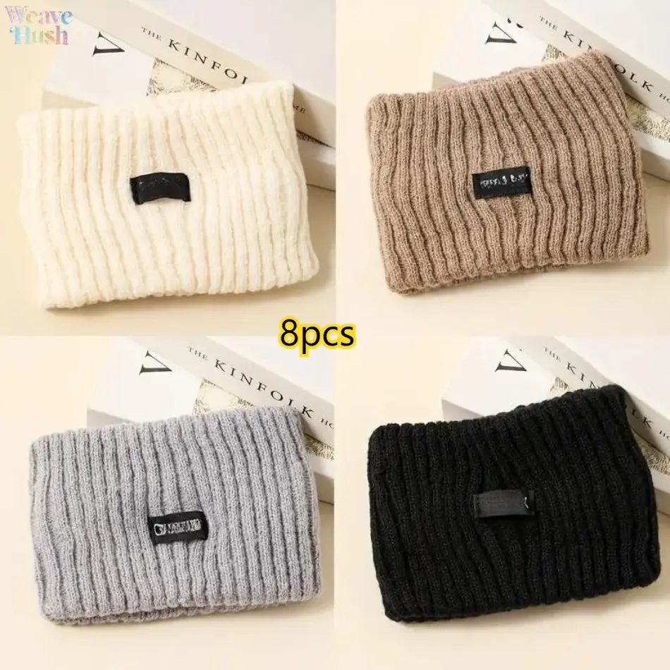 8‑Pack Women Wide-Brim Headband Set, Women Autumn Winter Hair Styling Essentials, Thick Warm High-Elastic UV Protection Sweatbands, Soft Fashion Hair Accessory for Daily Wear Sports & Outdoor Activities