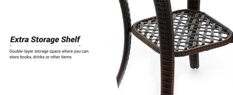 Amopatio 3 Pieces Patio Furniture Set, Outdoor Rattan Swivel Gliders Rocker with Glass Table and Cushions for Poolside/Deck/Garden/Backyard/Porch Amopatio 3 Pieces Patio Furniture Set, Outdoor Rattan Swivel Gliders Rocker with Glass Table and Cushions for Poolside/Deck/Garden/Backyard/Porch