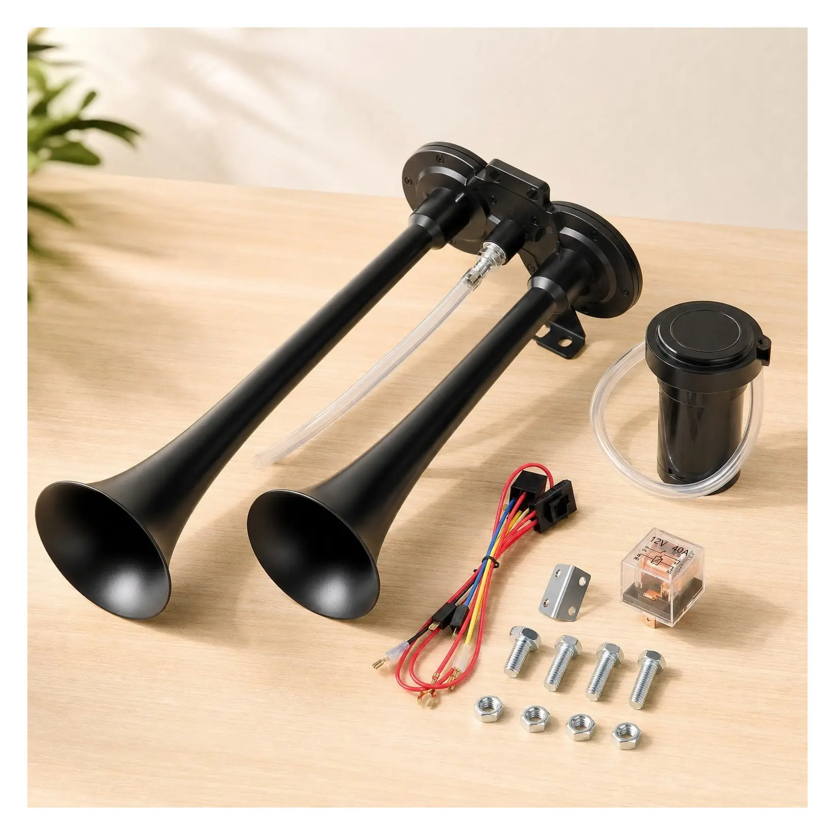 12V 150DB Super Loud Train Horn Kit for Truck SUV Motorcycle Boat - Electric Air Horn with CompressorGift