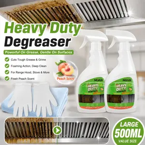 NUAN heavy duty degreaserNUAN Heavy Duty Kitchen Degreaser Spray, Removes Grease & Grime, For Range Hoods, Cabinets, Stove Tops, Ovens & More, 17.6 FL.0Z