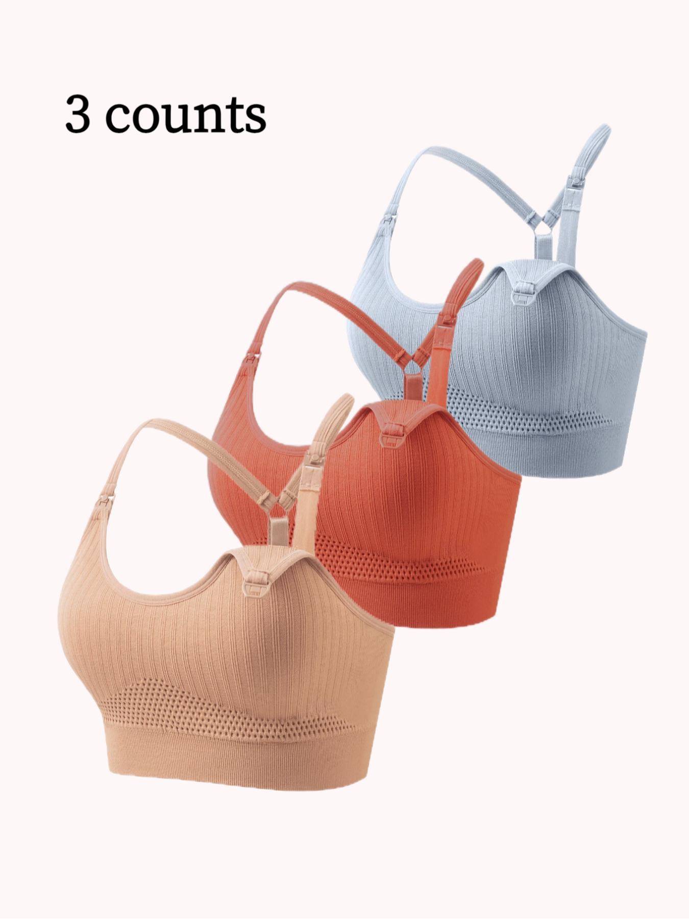 Maternity Solid Color Breathable Removable Chest Pad Wireless Nursing Bra, Soft Supportive Maternity Bra, Maternity Lingerie for All Seasons, Pregnancy Maternity Bra