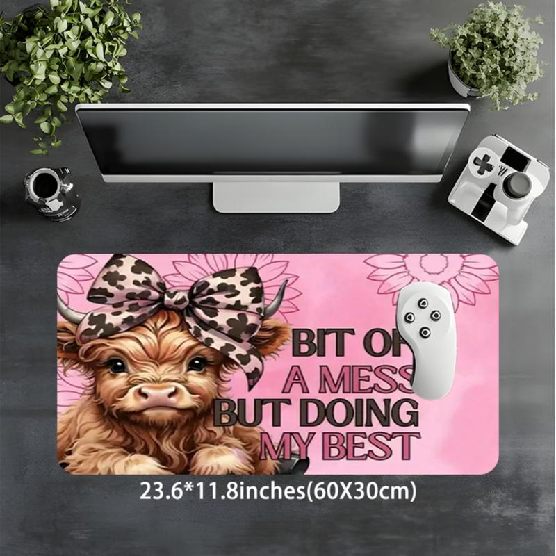 Cute Cow Pattern Mouse Pad, Rectangle Gaming Mouse Pad, Non-slip Mousepad, Universal Mouse Pad, Office Desk Keyboard Mouse Mat for Home Office Desk