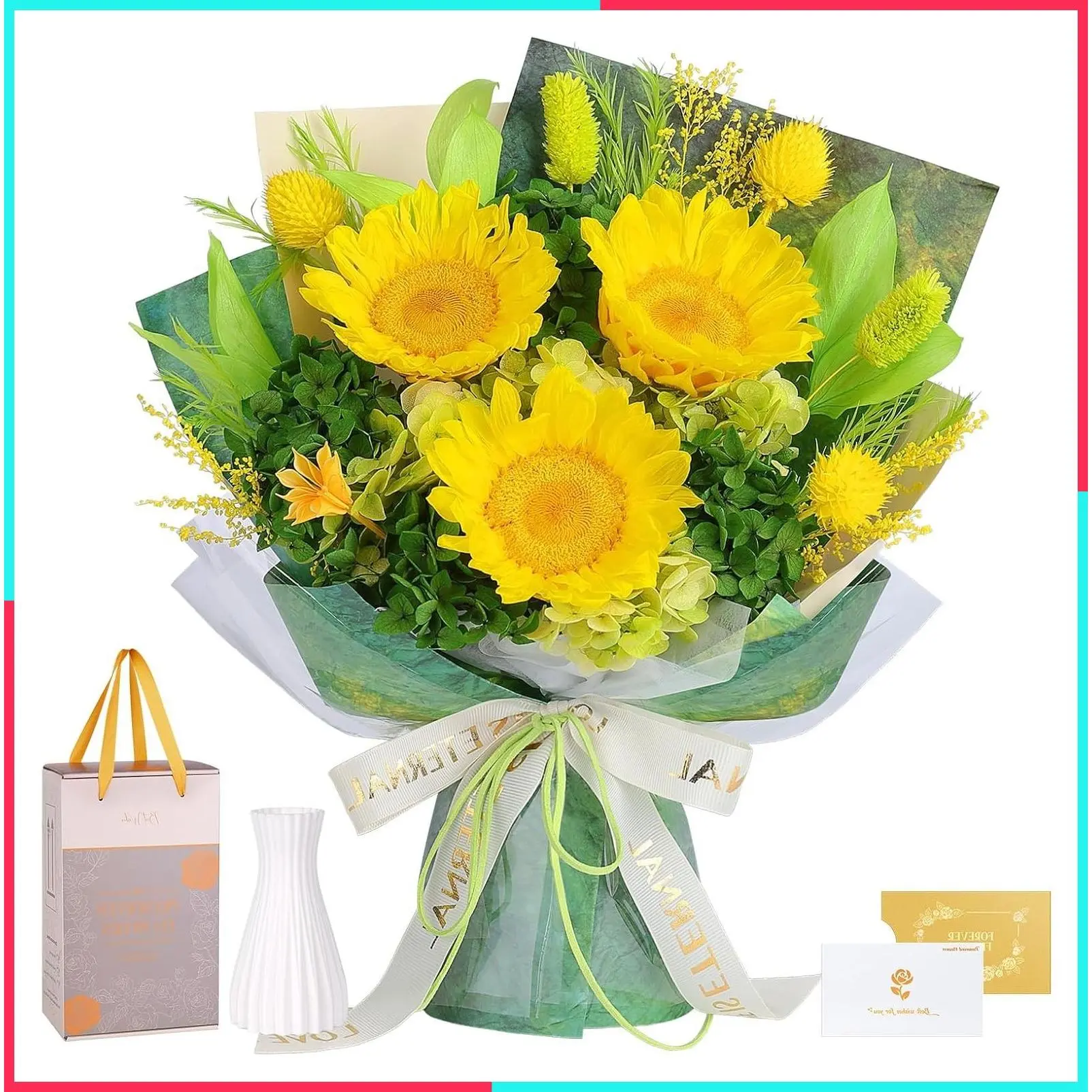 Preserved Sunflower Bouquet, Flowers for Delivery, Perfect Gift for Women & Mom