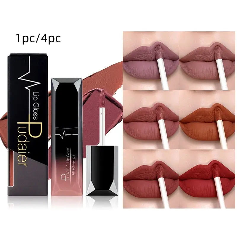 Velvet Matte Liquid Lipstick, Long-Lasting Waterproof Finish, Berry & Nude Tones, Perfect Valentine's Day Gift, Rich Pigmentation, Lipgloss