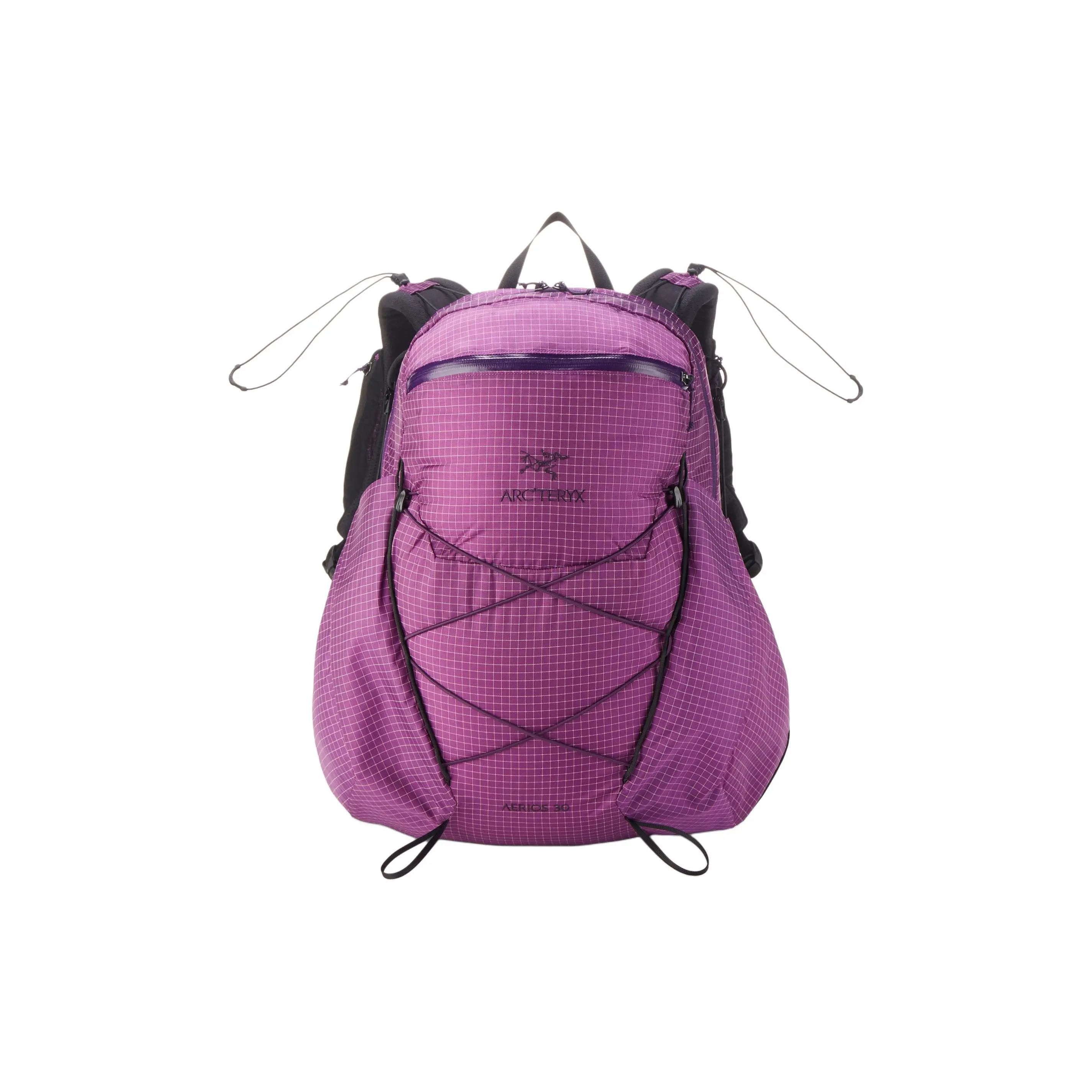 Arc'teryx 30L Backpack for Women – Outdoor Nylon Backpack with Logo Zip Closure in Purple
