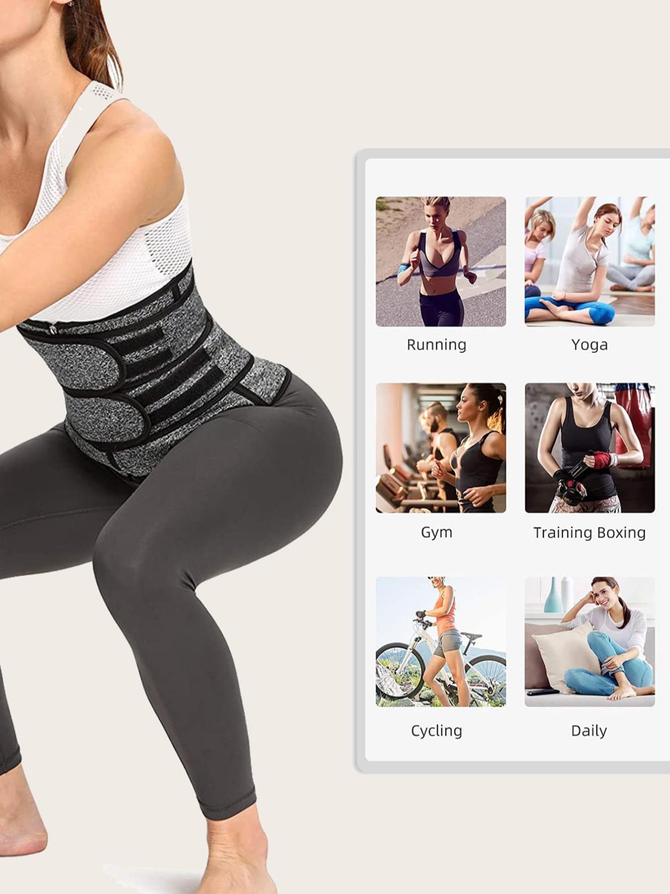 Women's Contrast Binding Zip Front Adjustable Waist Trainer, Compression Trimmer Belt Waist Cincher, Lady Tummy Control Fajas Shapewear Clothes Valentine's Day, Belly Binder