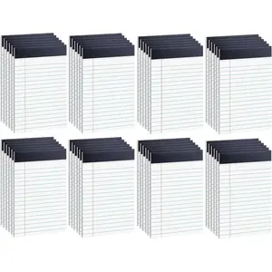 48 Pack Legal Pads Bulk,5 x 8 Inch White Notepad, Note Pads College Ruled Perforated Memo Pad for Work Study Daily Note Taking List, Lined Writing Pads Memo Refills Notepads for Office  School