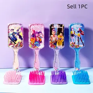 2026 New Song and Dance Demonic Girl Christmas Gift Sparkling Sofa Paddle Brush, Soft Air Cushion Massage Comb, High Quality and High Beauty, Cute Anime Printed Sparkling Floating Comb, Suitable for Girls' Daily Hair Care
