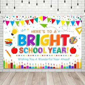 Back-To-School Background Decor, Bright New Year Welcome, First Day of School Decoration, Classroom Party Backdrop, Educational Event Setup