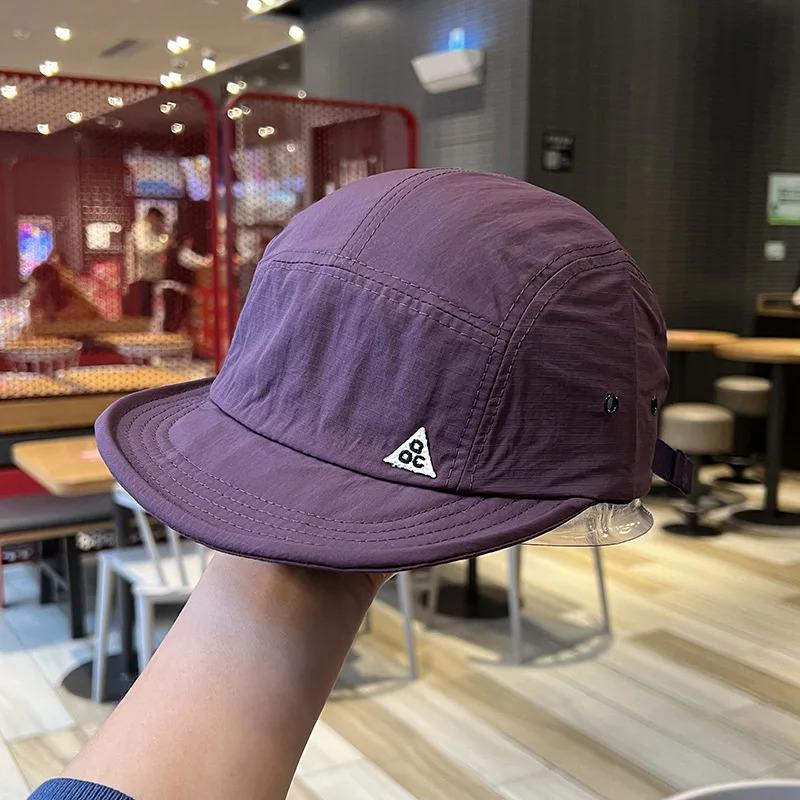 Lightweight Quick Dry 5-Panel Breathable Baseball Cap Nylon Outdoor Hat with Adjustable Strap for Hiking Running and Fishing