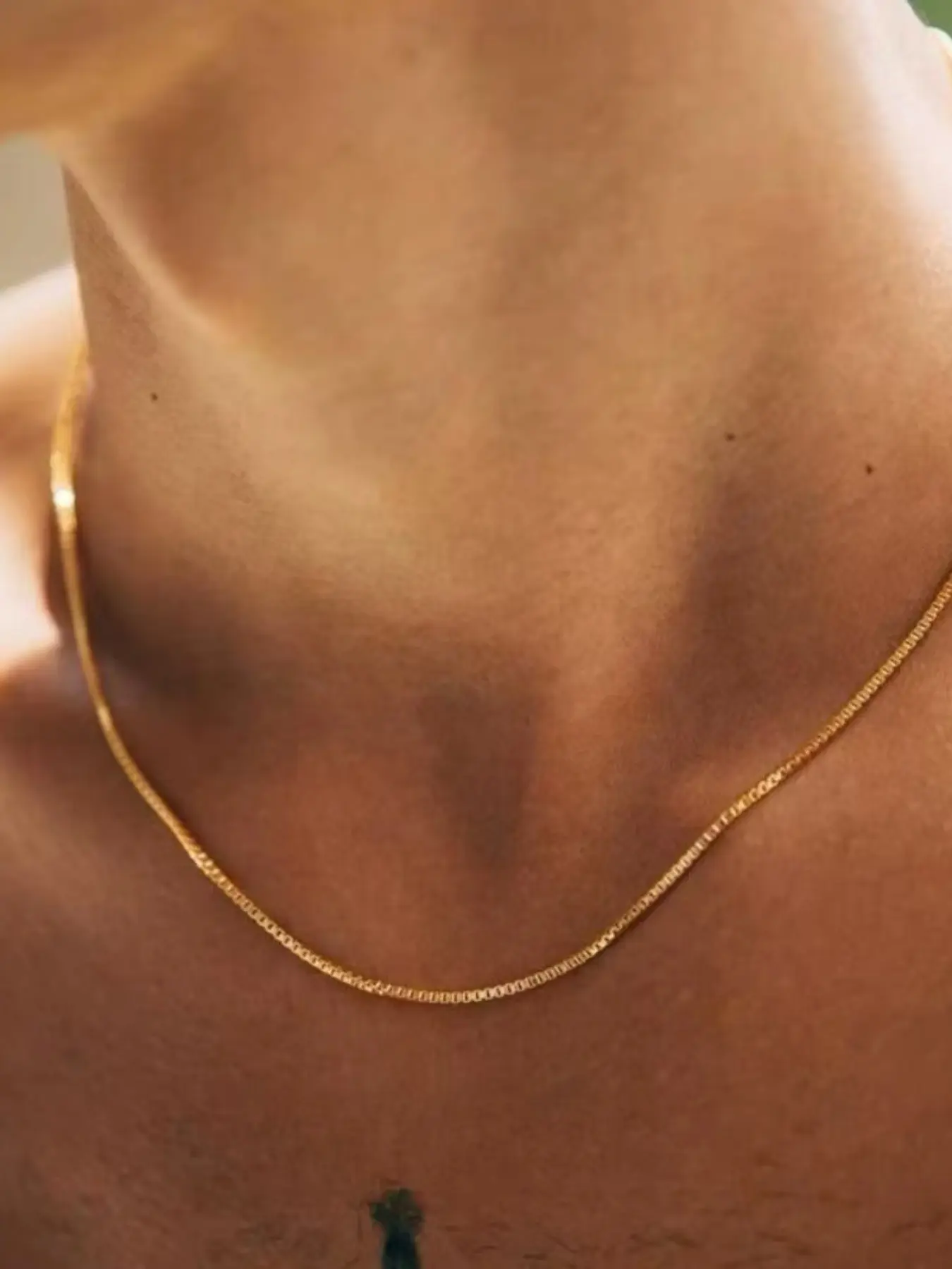 1.2mm Simple Stainless Steel Flat Box Chain Necklace Gold Color Titanium Steel Men Necklace Fashion Women Jewelry Trend Accessories Birthday Gift Jewelry