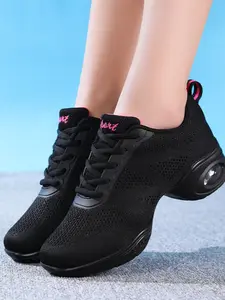 New Women's Dance Shoes, Modern Dance Sneakers, Square Dancing, Jazz, Line Dance, Ethnic Dance, Ghost Step, Flyknit Mesh, Mid Heel, All Seasons