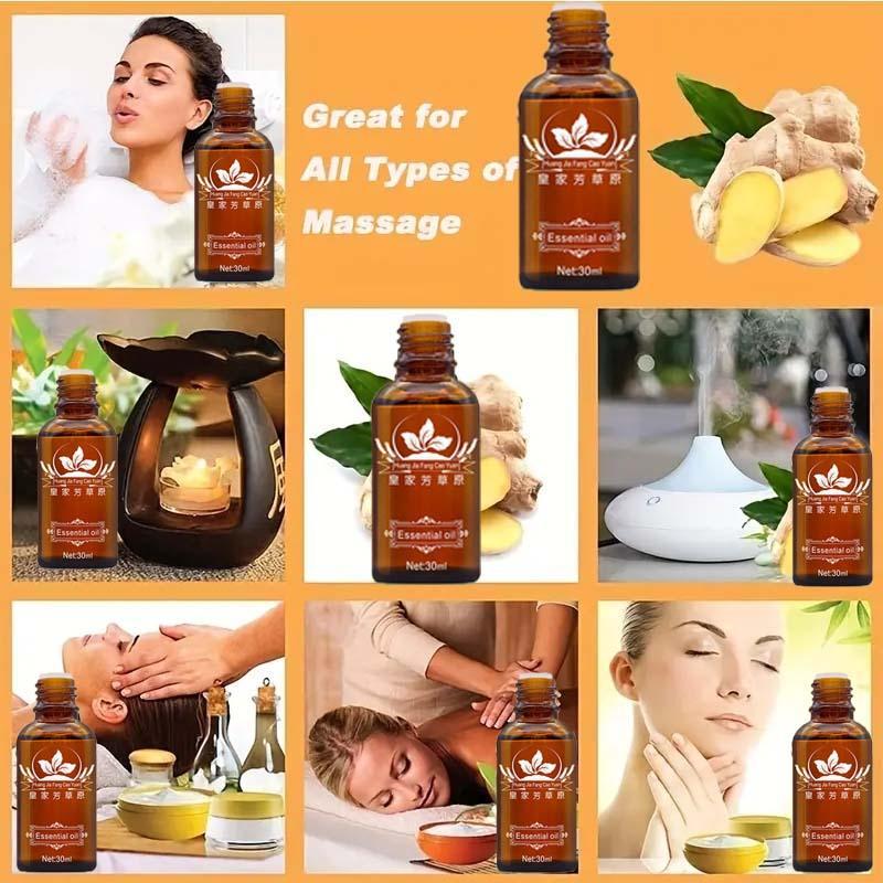 1/3pcs/set Ginger Essential Oil, Natural Plant Therapy Massage Ginger Oil, Body Massage Oil For Women and Men