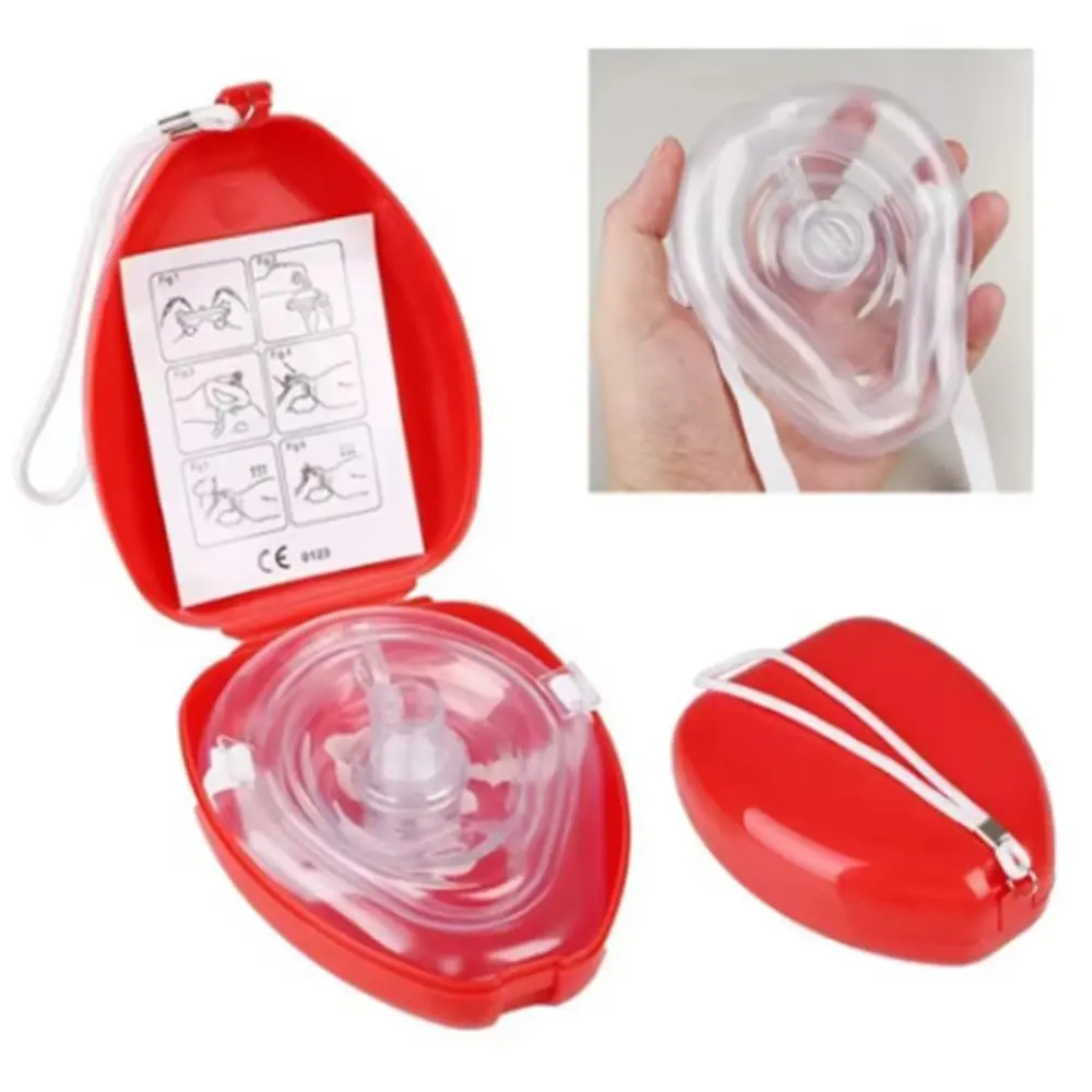 Professional Cpr Resuscitation Breath Mask with One-Way Valve, Reusable, Protects Rescue Personnel, Essential Artificial Breathing Tool, Portable Compact Storage, Emergency Medical