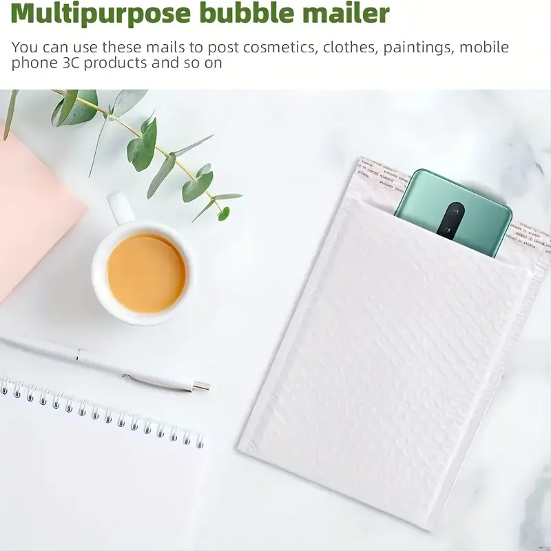 Bubble Mailers Padded Poly Mailer Envelopes 15x20cm/5.91x7.87inch Packaging Mailing Envelope Bag Self Seal Package Mail Supplies, White/100pcs