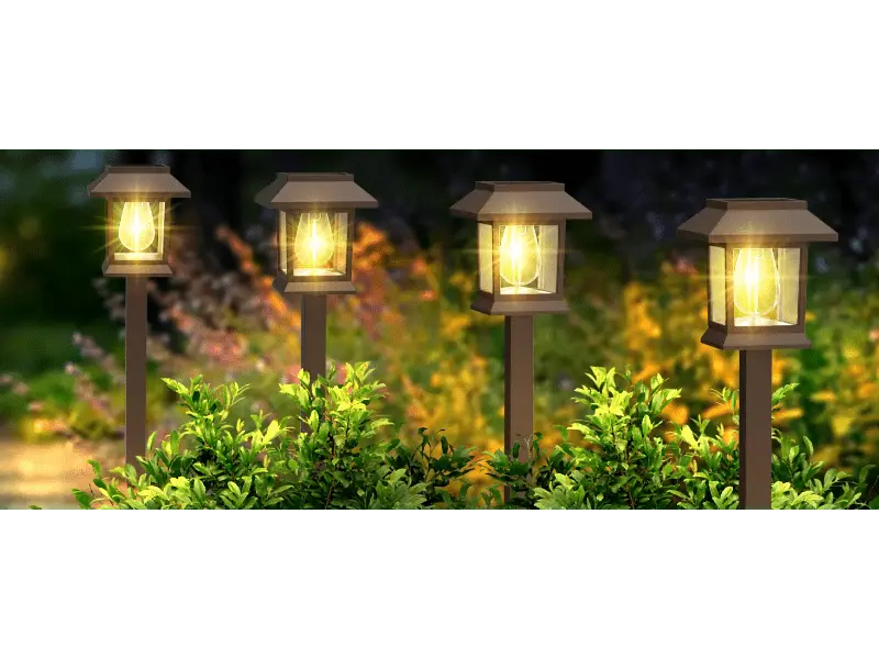 Hoodink 12-Pack Upgraded Solar Powered Pathway Lights with Stakes, Solar Landscape Lights, Yard Lighting, Waterproof Water Resistant IP54 Brown Hard Plastic, 3000 Warm White, Easy Installation for Driveway Walkway