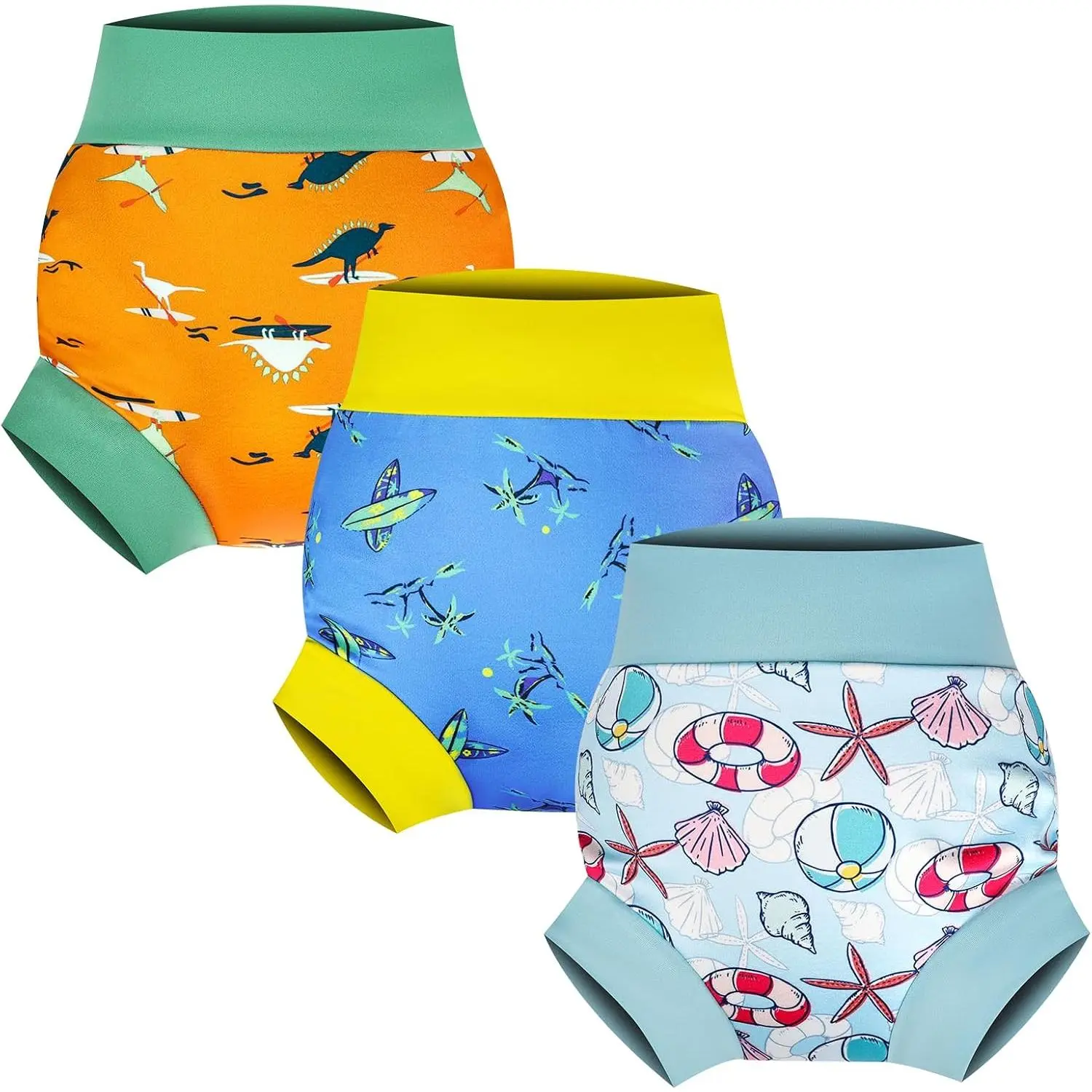 Baby Swim Diapers 3 Pcs Waterproof Reusable Swimming Diapers  Baby Boys and Girls Swim Lesson 3T New model