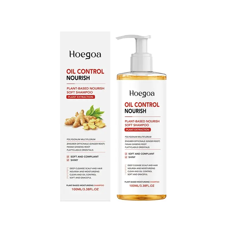 Ginger Oil Control Shampoo, Herbal Ingredients, Nourishes Hair and Scalp, Massage Care, Smooth and Silky Texture