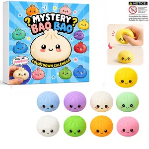 9pcs Squishy Fun Box Mystery Pack Dumplings Squishies Advent Calendar Blind Box Slow Rising Dumpling Stress Relief Balls Mini Dumpling Set Pack Party Favor Gifts for Adult