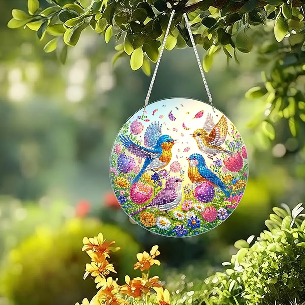 2D Acrylic Bird Diamond Puzzle Decor, DIY Craft for Living Room, Bedroom, Door, Ideal Gift for Bird Lovers, Father's Day Present