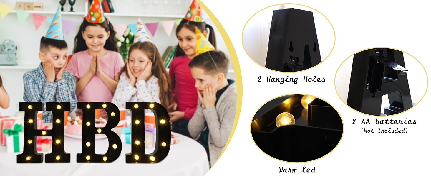 LED Marquee Numbers with Marquee Look, 2026 Battery-Powered Lighted Decor, 2 Black Small Light Up Pieces for Birthday, Home & Party Supplies